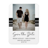 ブラックシンプルミニマルカスタムリスト写真婚約した新 マグネット (縦)