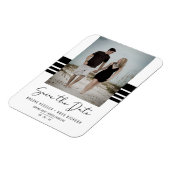 ブラックシンプルミニマルカスタムリスト写真婚約した新 マグネット (左側)