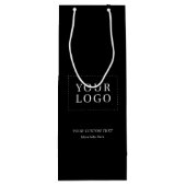 ブラックシンプルミニマルビジネスロゴワイン紙バッグ ワインギフトバッグ (裏面)