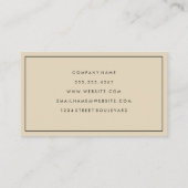 ブラックシンプルミニマル縁どリスト付きベージュ 名刺 (裏面)