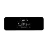 ブラックシンプルミニマ結婚リスト差出人住所 ラベル (正面)