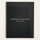 ブラックシンプルメタリックつや消しアルミルック プランナー手帳 (正面)