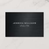 ブラックシンプルメタリックつや消しアルミルック 名刺 (正面)