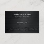 ブラックシンプルメタリックつや消しアルミルック 名刺 (裏面)