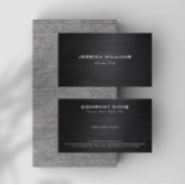 ブラックシンプルメタリックつや消しアルミルック 名刺