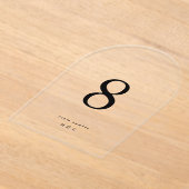 ブラックシンプルモダンの結婚アクリル製テーブル番号 アクリル招待状 (レイダウン)