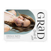 ブラックシンプルモダンアーチ写真卒業 マグネット (横)