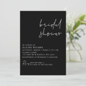 ブラックシンプルモダンエレガントブライダルシャワー 招待状 (スタンド正面)