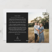 ブラックシンプルモダンクリスマスフォトと手紙 シーズンカード (裏面)