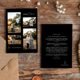 ブラックシンプルモダンクリスマスフォーフォトコラージュ シーズンカード