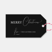 ブラックシンプルモダンクリスマス ギフトタグ (正面(横))