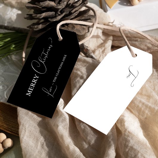 ブラックシンプルモダンクリスマス ギフトタグ