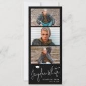 ブラックシンプルモダンスクリプト3 Photo Gradation 招待状 (正面)