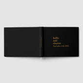 ブラックシンプルモダンタイプ結婚ズゲストブック ゲストブック (全面)