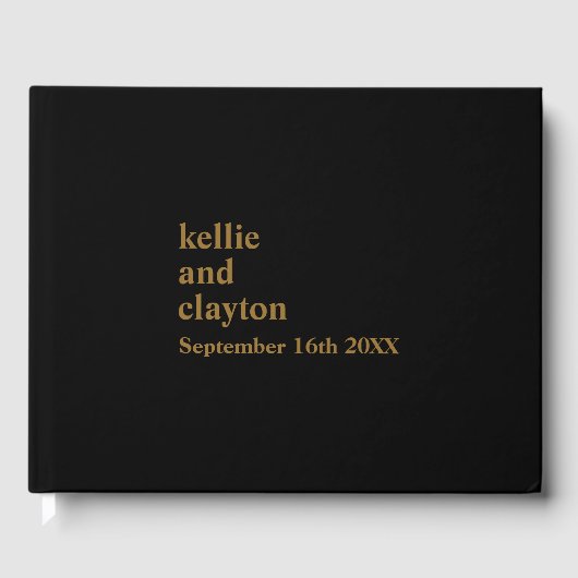 ブラックシンプルモダンタイプ結婚ズゲストブック ゲストブック (正面)