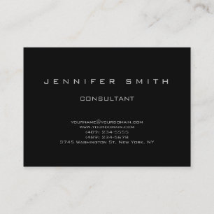 ブラックシンプルモダンプレインコンサルタント 名刺