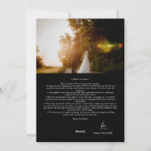 ブラックシンプルモダンメリー結婚したポートレート シーズンカード (裏面)