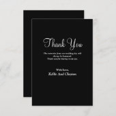 ブラックシンプルモダン型サンキューカード サンキューカード (正面/裏面)