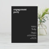 ブラックシンプルモダン婚約パーティ 招待状 (スタンド正面)