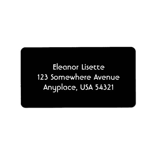 ブラックシンプル住所 シール (正面)