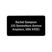 ブラックシンプル住所 シール (正面)