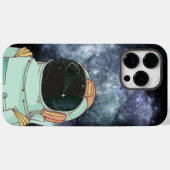 ブラックシンプル宇宙飛行士 Case-Mate iPhoneケース (裏面 (横))