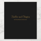 ブラックシンプル結婚ワインラベル ワインラベル (シングルラベル)