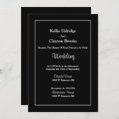 ブラックシンプル結婚式招待状 招待状 (正面/裏面)