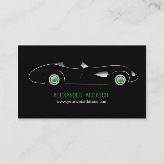 ブラックシンプル車のエレガントテンプレートデザイン 名刺 (正面)