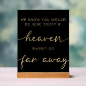 ブラックシンプル金ゴールド結婚のメモリテーブル アクリルサイン (ニュートラル)