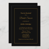 ブラックシンプル額縁ブライダルシャワー招待 招待状 (正面/裏面)