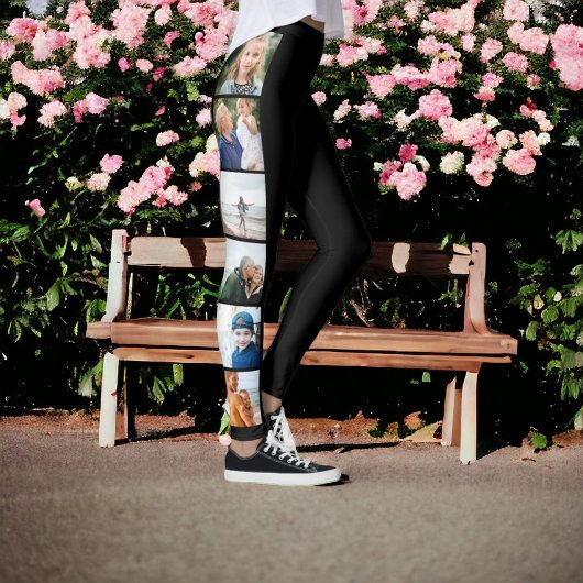 ブラックシンプル12フォトコラージュカスタム レギンス