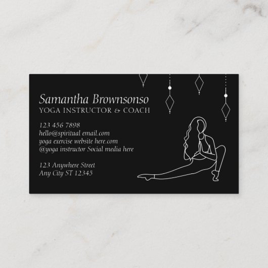 ブラックシークレットジオメトリヨガピラティスフィットネスジム 名刺 (裏面)