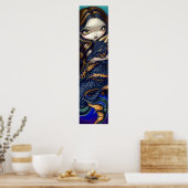 ブラックシーサーペントアートプリントドラゴン ポスター (キッチン)