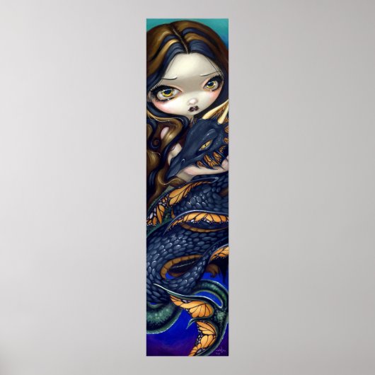 ブラックシーサーペントアートプリントドラゴン ポスター (正面)