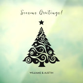 ブラックシーズンズグリーティング クリスマスツリー ビジネス ウィンドウサイン (シート3)