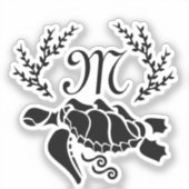 ブラックシータートルシルエットサイドビューコンター シール (正面)