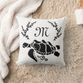 ブラックシータートルシルエットサイドビュー クッション (ブランケット)