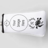 ブラックシータートルシルエットサイドビュー ゴルフヘッドカバー (正面)