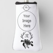 ブラックシータートルシルエットサイドビュー ゴルフヘッドカバー (回転90)