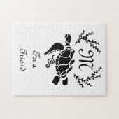 ブラックシータートルシルエットサイドビュー ジグソーパズル (横)