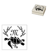 ブラックシータートルシルエットサイドビュー ラバースタンプ (押印)