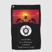 ブラックシータートルシルエットダイヤモンドモノグラム ゴルフタオル (正面)