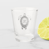 ブラックシータートルシルエットモノグラカスタマイズム ショットグラス (裏面)