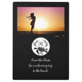 ブラックシータートルシルエットモノグラム写真 クリップボード (裏面)