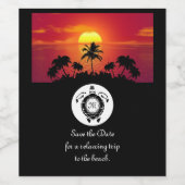 ブラックシータートルシルエットモノグラム写真 ワインラベル (シングルラベル)