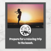 ブラックシータートルシルエットモノグラム写真 ワインラベル (シングルラベル)