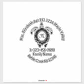 ブラックシータートルファミリーホームアドレスコンター シール (シート)