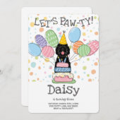 ブラックシーパドールドッグバースデーパーティー 招待状 (正面/裏面)