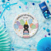 ブラックシーパドールドッグ誕生日 ペーパープレート (パーティー)